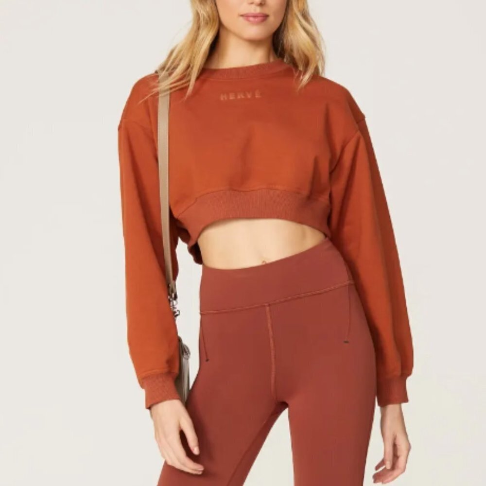 Hervé By Hervé Léger Cropped Logo Sweatshirt size medium